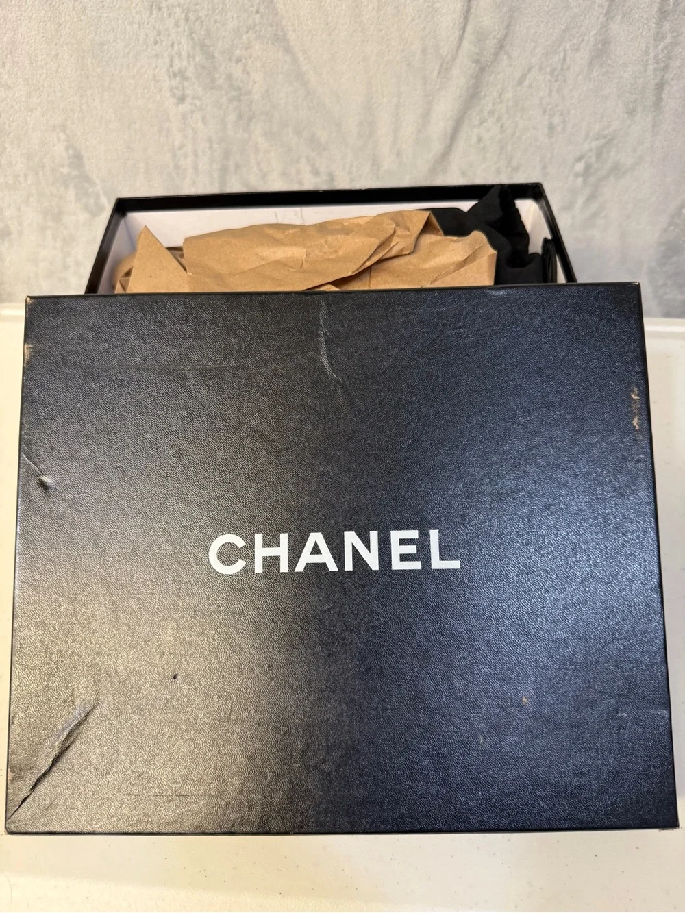 CHANEL Slingbacks Size 7 Patent Leather Green Black Shoes